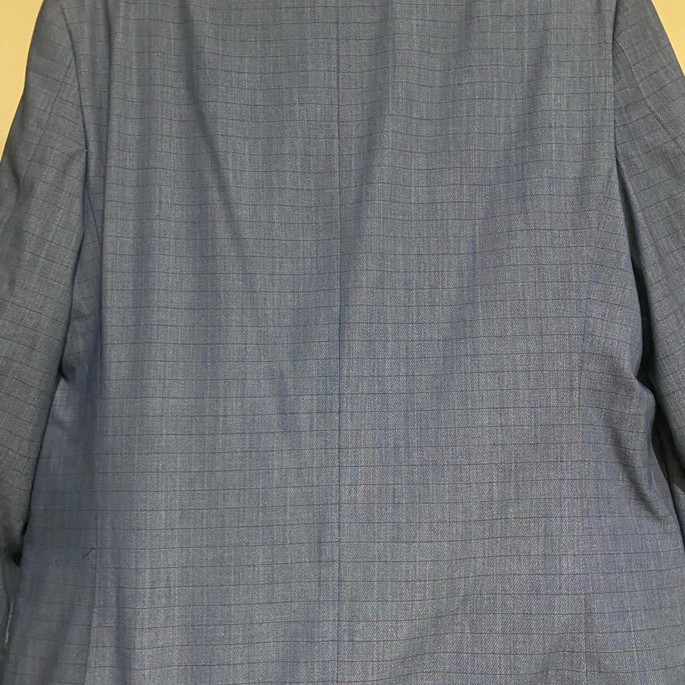 Alan Flusser Textured Blue Blazer with Floral Lining W/matching Pocket Square - Picture 5 of 5